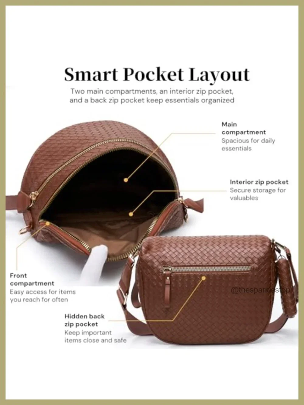 Woven Vegan Leather Crossbody Fanny Pack with Detachable Coin Purse